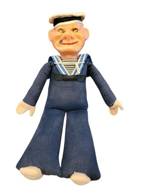 Vintage Sailor Doll Nautical Figure 12” Cloth Body Hard Head